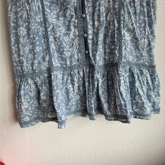 NWT Lucky Brand Lace Trim Ruffle Shoulder Flounce Floral
Mini Dress Size Large - Picture 9 of 13